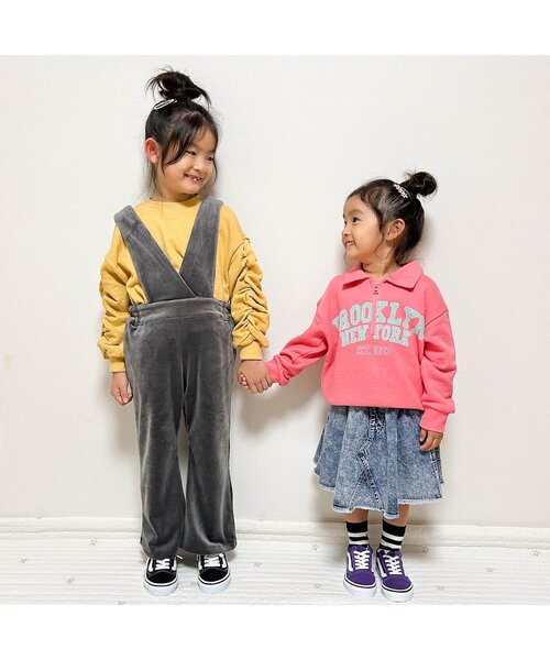 BREEZE（ブリーズ）の「ベロアオールインワン（つなぎ/オールインワン・キッズ・チャコール/キャメル・100/140/120/80/130/90/110）」の5枚目の写真