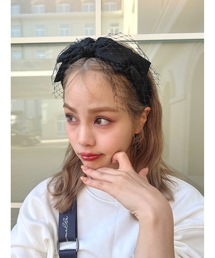 JUMELLE | 【ZOZOTOWN限定】ribbon net headband(カチューシャ)
