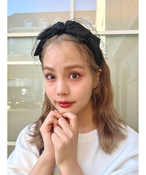 JUMELLE（ジュメロ）の「【ZOZOTOWN限定】ribbon net headband（カチューシャ・レディース・ブラック・FREE）」の4枚目の写真