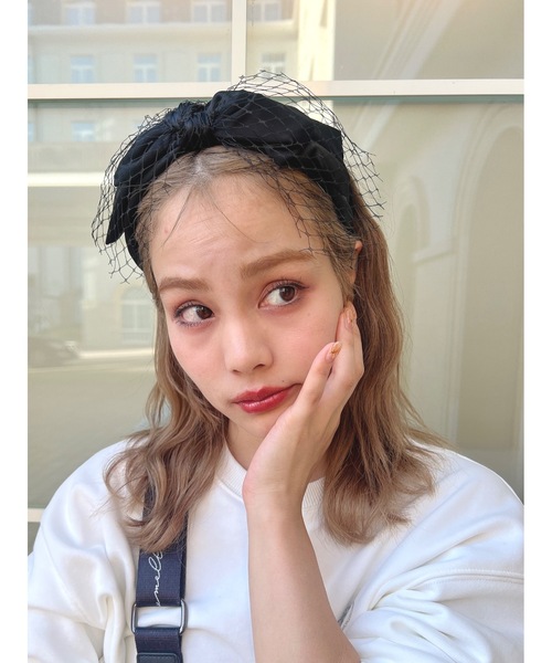 JUMELLE（ジュメロ）の「【ZOZOTOWN限定】ribbon net headband（カチューシャ・レディース・ブラック・FREE）」の5枚目の写真
