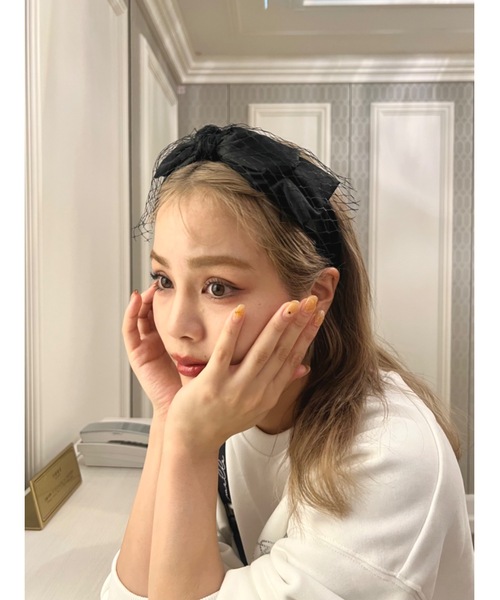 JUMELLE（ジュメロ）の「【ZOZOTOWN限定】ribbon net headband（カチューシャ・レディース・ブラック・FREE）」の6枚目の写真