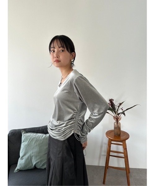 DRWCYS（ドロシーズ）の「ベロアトップス（Tシャツ/カットソー・レディース・グレー/ブラック・FREE）」の13枚目の写真