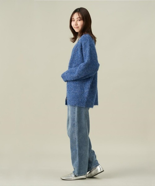 Pitta Re:)（ピッタリ）の「シャギーMIXニットカーディガン（カーディガン/ボレロ・レディース・グレイッシュブルー/ターコイズブルー/ダークオレンジ・M/L）」の9枚目の写真