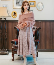 WILLSELECTION（ウィルセレクション）の「WILLSELECTION × SEIRA JONISHI コラボレーション　ニット×ラメツイードワンピース（ワンピース）」