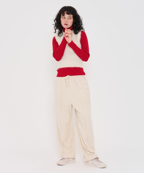 TINA：JOJUN（ティーナジョジュン）の「フラッフ ベスト TINA：JOJUN（ベスト・レディース・ブラック/ピンク/アイボリー・M）」の9枚目の写真