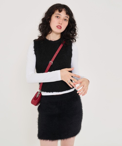 TINA：JOJUN（ティーナジョジュン）の「フラッフ ベスト TINA：JOJUN（ベスト・レディース・ブラック/ピンク/アイボリー・M）」の15枚目の写真