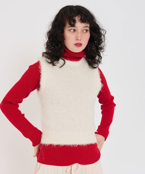 TINA：JOJUN（ティーナジョジュン）の「フラッフ ベスト TINA：JOJUN（ベスト・レディース・ブラック/ピンク/アイボリー・M）」の21枚目の写真