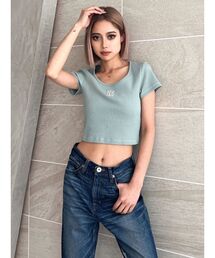 GYDA | Square gyda STONE テレコ トップス(Tシャツ/カットソー)