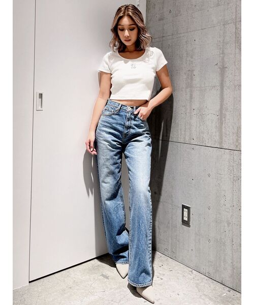 GYDA（ジェイダ）の「Square gyda STONE テレコ トップス（Tシャツ/カットソー・レディース・ブラック/オフホワイト/ミント/ピンク・FREE）」の20枚目の写真