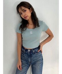 Square gyda STONE テレコ トップス