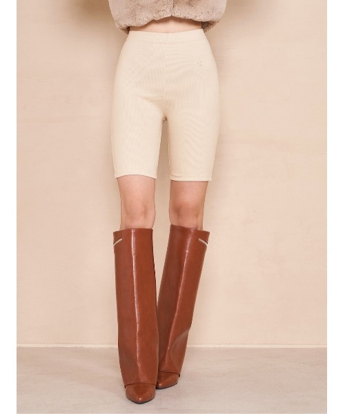 Darich（ダーリッチ）の「カットリブバイカーパンツ（その他パンツ・レディース・ブラック/グレー/アイボリー/ブラウン・FREE）」の3枚目の写真