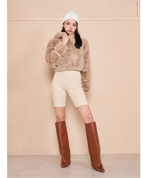 Darich（ダーリッチ）の「カットリブバイカーパンツ（その他パンツ・レディース・ブラック/グレー/アイボリー/ブラウン・FREE）」の12枚目の写真