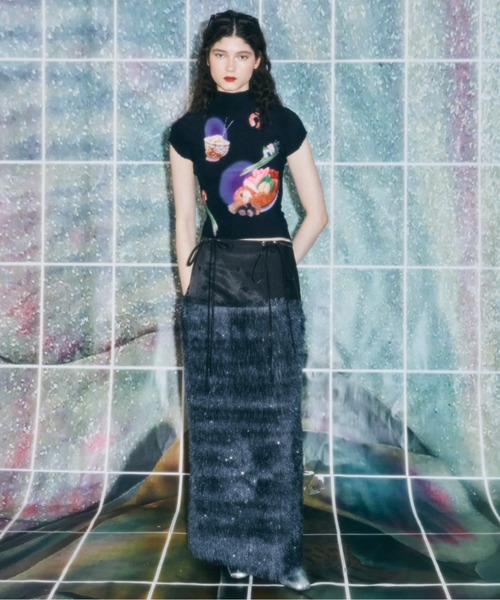 musubore pleatsed print tops 【新品未使用】 musubore（ムスボレ）の「pleatsed print tops / プリーツ