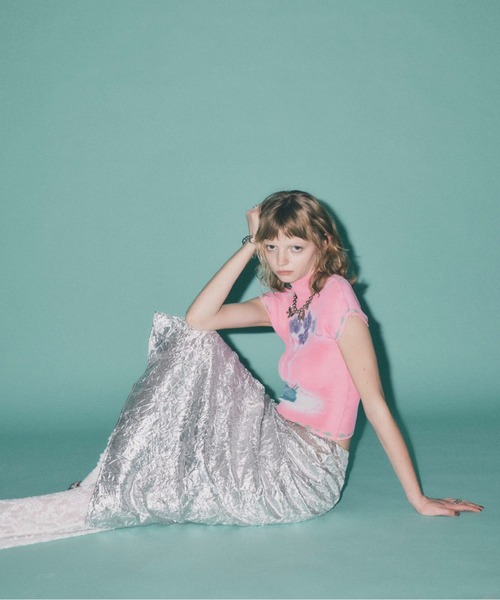 musubore(ムスボレ)の「【 select 】pleated print tops /プリーツプリントトップス(Tシャツ/カットソー・レディース・ブラック/ピンク・FREE)」の21枚目の写真