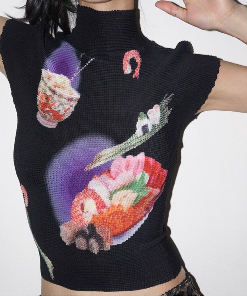 musubore pleated print tops プリーツプリントトップス musubore（ムスボレ）の「【 select 】pleated print tops