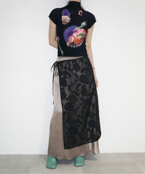 select 】pleated print tops /プリーツプリントトップス（T