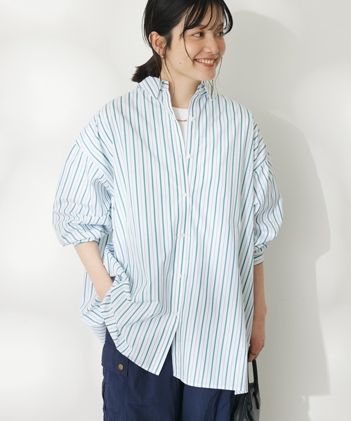 CRAFT STANDARD BOUTIQUE(クラフトスタンダードブティック)の「イージーケアオーバーシャツ(シャツ/ブラウス・レディース・ブルー系その他6/ネイビー系2/ホワイト系その他/グリーン系その他3・FREE)」の3枚目の写真