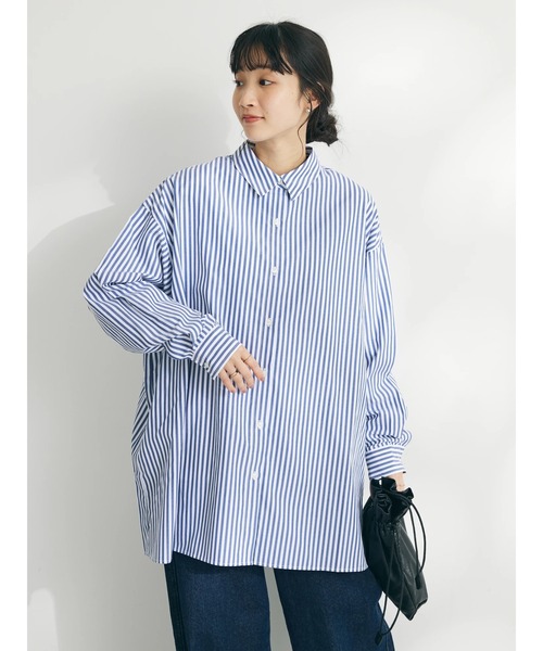 CRAFT STANDARD BOUTIQUE(クラフトスタンダードブティック)の「イージーケアオーバーシャツ(シャツ/ブラウス・レディース・ブルー系その他6/ネイビー系2/ホワイト系その他/グリーン系その他3・FREE)」の8枚目の写真
