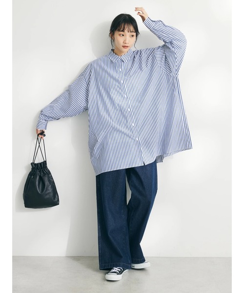 CRAFT STANDARD BOUTIQUE(クラフトスタンダードブティック)の「イージーケアオーバーシャツ(シャツ/ブラウス・レディース・ブルー系その他6/ネイビー系2/ホワイト系その他/グリーン系その他3・FREE)」の13枚目の写真