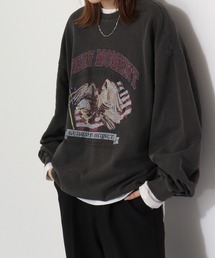 裏毛 ピグメント プリントクルー