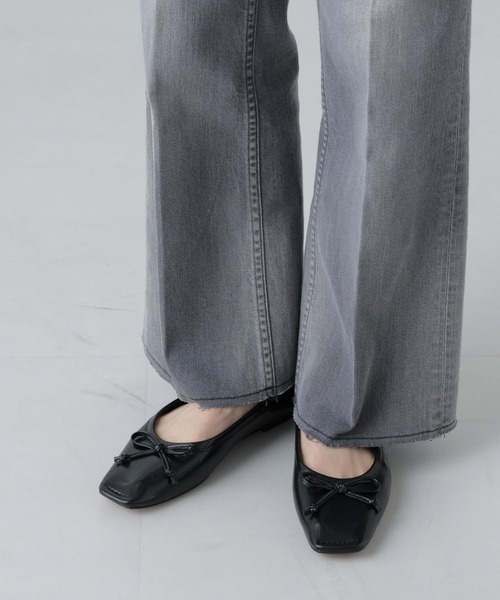 NANO universe（ナノユニバース）の「ステッチトゥバレエシューズ（バレエシューズ・レディース・ブラック/シルバー/ホワイト・37/36/38）」の2枚目の写真