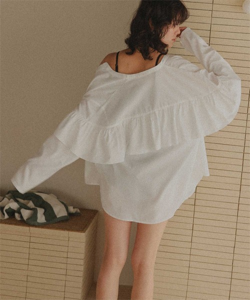 titivate（ティティベイト）の「バックフリルデザインシャツ/ラッシュガード（ラッシュガード・レディース・ブルー系その他2/ホワイト/ブルー系その他・L/M）」の19枚目の写真