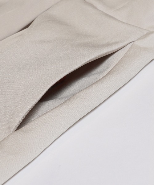 coca(coca)(コカ)の「セットアップ対応ぺプラムジャケット(ノーカラージャケット・レディース・ネイビー/ライトベージュ・M/L)」の18枚目の写真