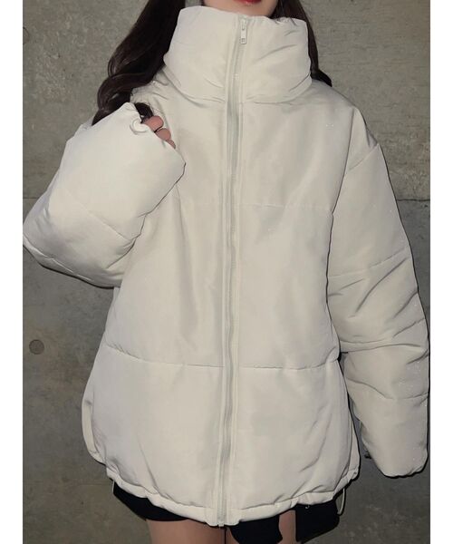 EATME（イートミー）の「スタンドカラーパフジャケット（ブルゾン・レディース・ブラック/アイボリー・FREE）」の12枚目の写真