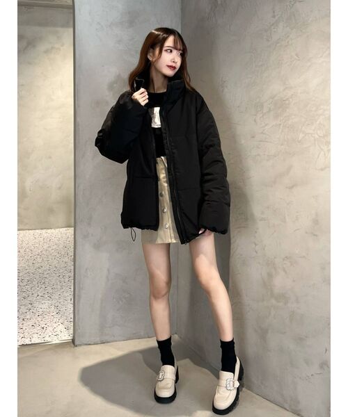 EATME（イートミー）の「スタンドカラーパフジャケット（ブルゾン・レディース・ブラック/アイボリー・FREE）」の21枚目の写真