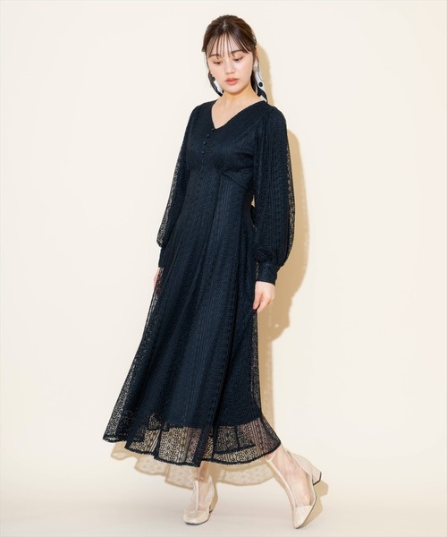 WILLSELECTION（ウィルセレクション）の「レースフレアワンピース（ワンピース・レディース・ブラック/ピンク/オフホワイト・FREE）」の5枚目の写真