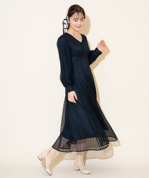 WILLSELECTION（ウィルセレクション）の「レースフレアワンピース（ワンピース・レディース・ブラック/ピンク/オフホワイト・FREE）」の8枚目の写真