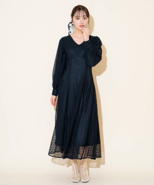 WILLSELECTION（ウィルセレクション）の「レースフレアワンピース（ワンピース・レディース・ブラック/ピンク/オフホワイト・FREE）」の9枚目の写真