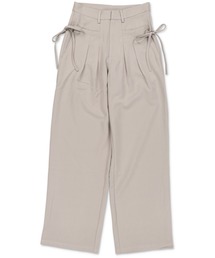 SPINNS | サイドリボンデザイン タックパンツ(スラックス)