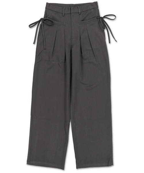 SPINNS(スピンズ)の「サイドリボンデザイン タックパンツ(スラックス・レディース・ブラック/グレイッシュベージュ/チャコール・ONESIZE)」の12枚目の写真