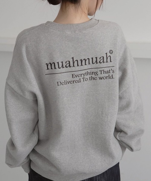 muahmuah(ムーアムーア)の「A'GEM/9 × .kom『muah muah/ムーアムーア』LETTERING LOGO MTM/レタリングロゴ スウェット(スウェット・レディース・ブラック/グレー・FREE)」の16枚目の写真