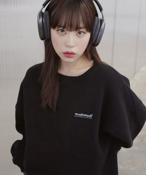muahmuah(ムーアムーア)の「A'GEM/9 × .kom『muah muah/ムーアムーア』LETTERING LOGO MTM/レタリングロゴ スウェット(スウェット・レディース・ブラック/グレー・FREE)」の10枚目の写真