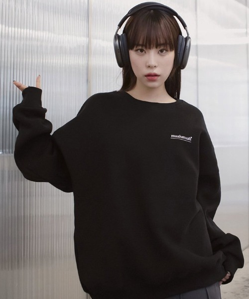 muahmuah(ムーアムーア)の「A'GEM/9 × .kom『muah muah/ムーアムーア』LETTERING LOGO MTM/レタリングロゴ スウェット(スウェット・レディース・ブラック/グレー・FREE)」の11枚目の写真
