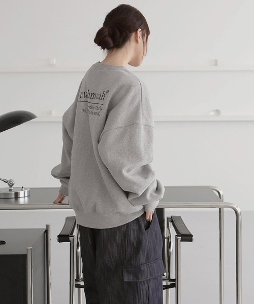 muahmuah(ムーアムーア)の「A'GEM/9 × .kom『muah muah/ムーアムーア』LETTERING LOGO MTM/レタリングロゴ スウェット(スウェット・レディース・ブラック/グレー・FREE)」の15枚目の写真