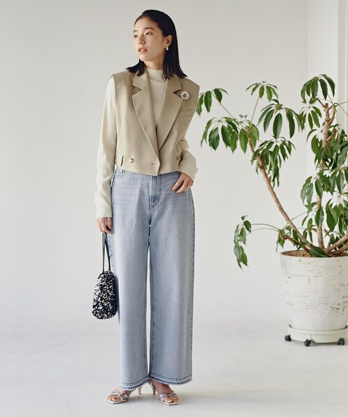 N.（N. Natural Beauty Basic）（エヌエヌナチュラルビューティーベーシック）の「◆ショートテイラージレ（ベスト・レディース・ベージュ/ブラウン・MEDIUM）」の5枚目の写真