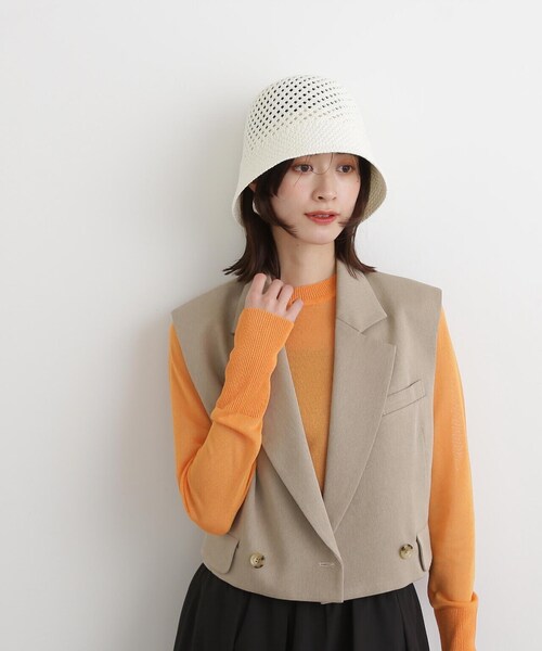 N.（N. Natural Beauty Basic）（エヌエヌナチュラルビューティーベーシック）の「◆ショートテイラージレ（ベスト・レディース・ベージュ/ブラウン・MEDIUM）」の8枚目の写真