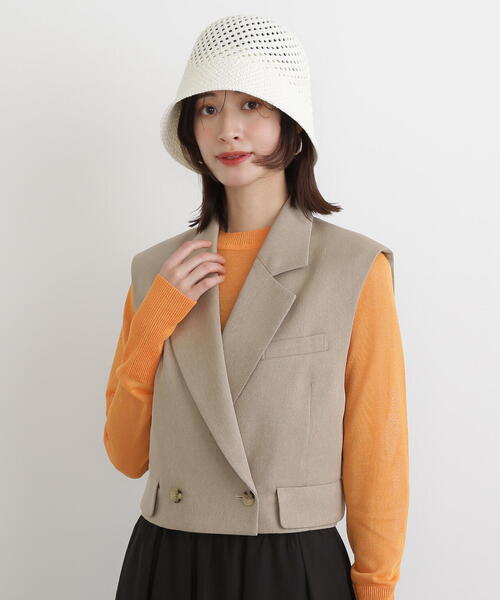 N.（N. Natural Beauty Basic）（エヌエヌナチュラルビューティーベーシック）の「◆ショートテイラージレ（ベスト・レディース・ベージュ/ブラウン・MEDIUM）」の15枚目の写真