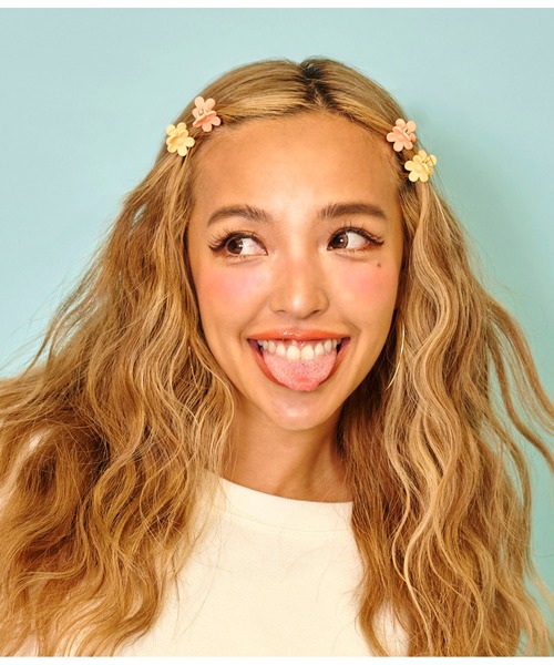 anap mimpi（アナップミンピ）の「4SET フラワー ミニ ヘアクリップ（バレッタ/ヘアクリップ・レディース・ホワイト/オレンジ/ラベンダー・FREE）」の8枚目の写真