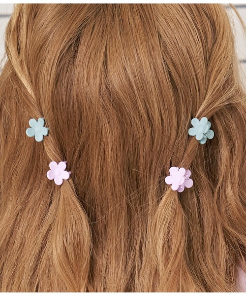 anap mimpi（アナップミンピ）の「4SET フラワー ミニ ヘアクリップ（バレッタ/ヘアクリップ・レディース・ホワイト/オレンジ/ラベンダー・FREE）」の12枚目の写真