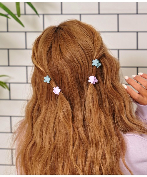 anap mimpi（アナップミンピ）の「4SET フラワー ミニ ヘアクリップ（バレッタ/ヘアクリップ・レディース・ホワイト/オレンジ/ラベンダー・FREE）」の11枚目の写真