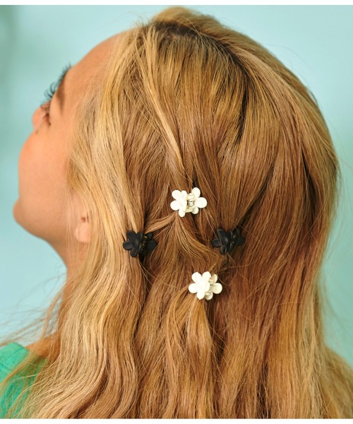 anap mimpi（アナップミンピ）の「4SET フラワー ミニ ヘアクリップ（バレッタ/ヘアクリップ・レディース・ホワイト/オレンジ/ラベンダー・FREE）」の13枚目の写真