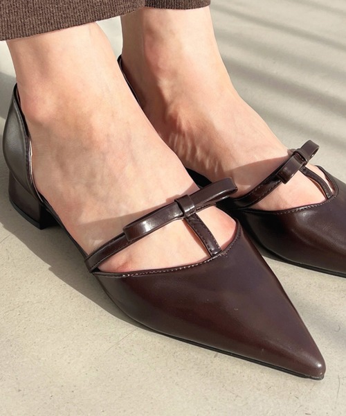 Olu.（オルドット）の「リボンデザインフラットシューズ（パンプス・レディース・ブラック/ブラウン系その他・39/37/35）」の18枚目の写真