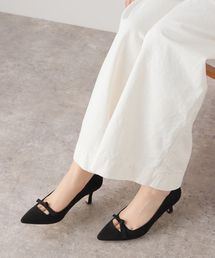 6.5cmオープンリボンパンプス