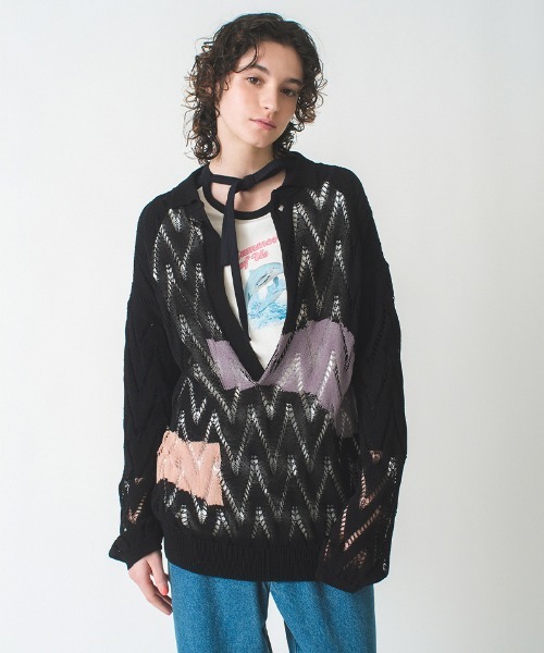 soduk（スドーク）の「painting knit polo（ニット/セーター・レディース・ホワイト/ブラック・FREE）」の22枚目の写真