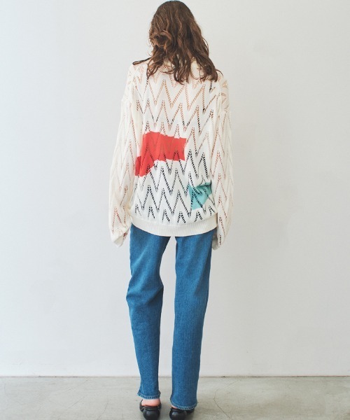 soduk（スドーク）の「painting knit polo（ニット/セーター・レディース・ホワイト/ブラック・FREE）」の10枚目の写真