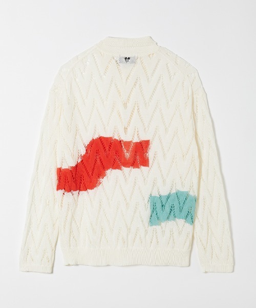 soduk（スドーク）の「painting knit polo（ニット/セーター・レディース・ホワイト/ブラック・FREE）」の4枚目の写真